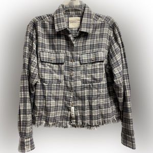 Lucky Brand Cropped Flannel Shirt - Women’s Small